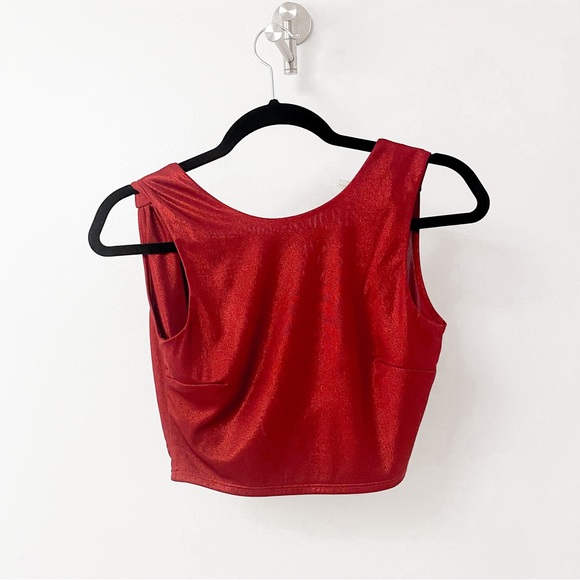Lani California Sparkly Fall Holiday Fun Party Concert Backless Crop Top - Picture 1 of 6